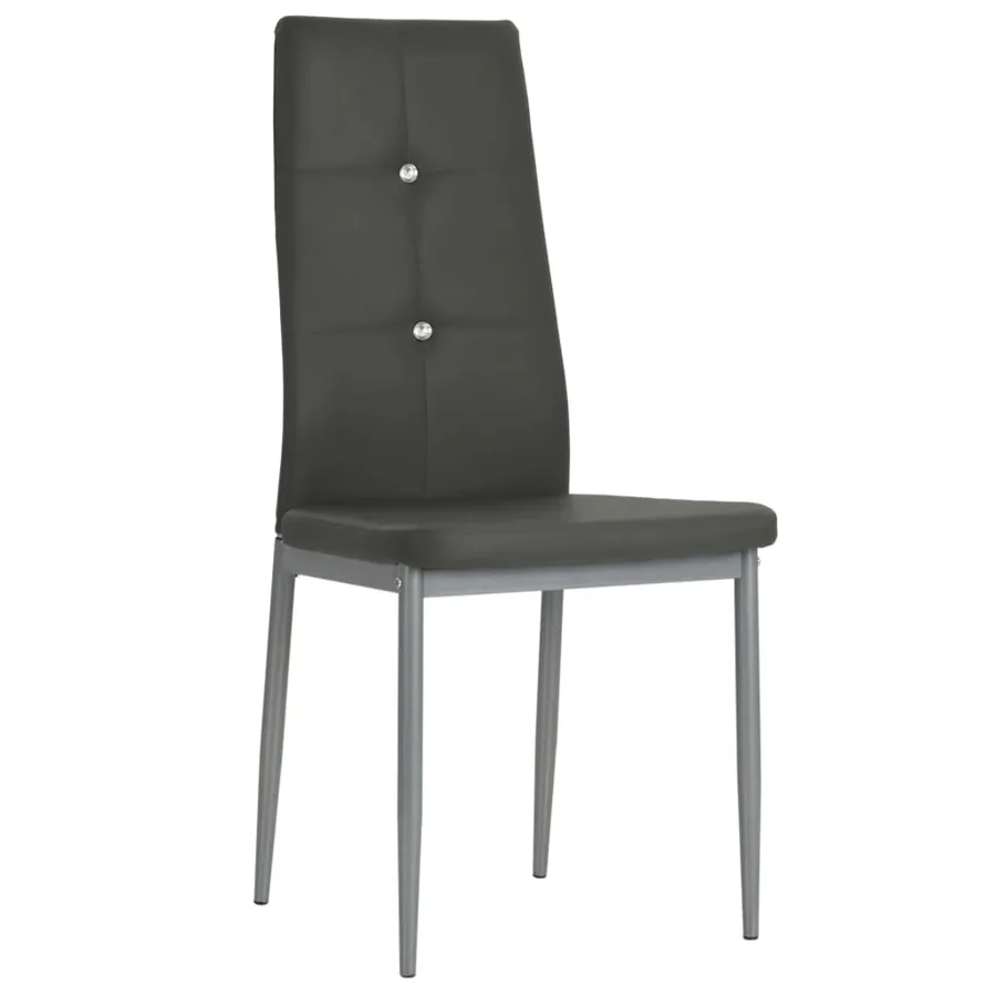 Chaises à manger lot de 4 gris similicuir - 2