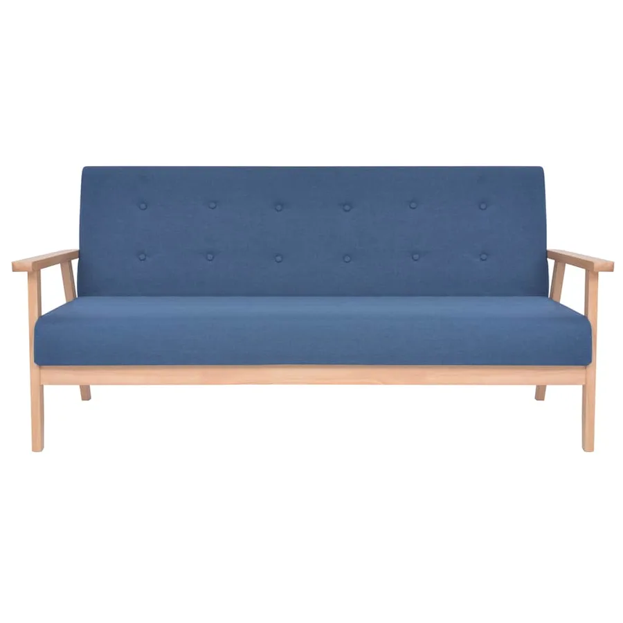 Ensemble de canapé 3 pcs Tissu bleu - 3