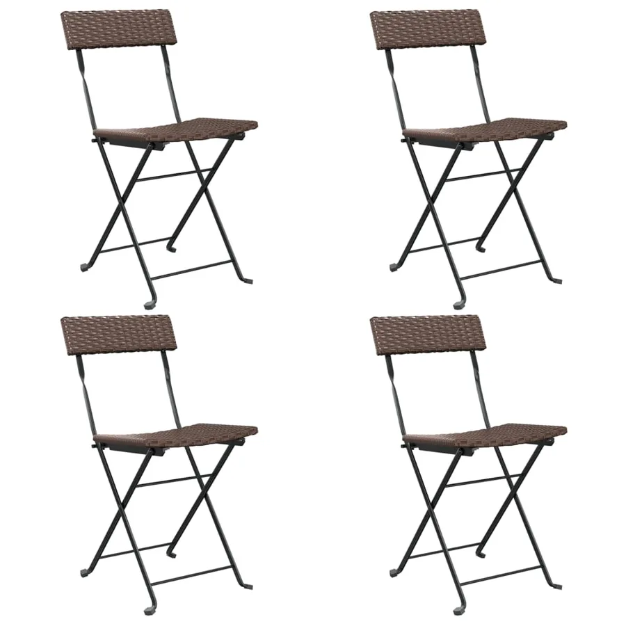 Chaises de bistrot pliantes lot de 4 Résine tressée et acier - 2
