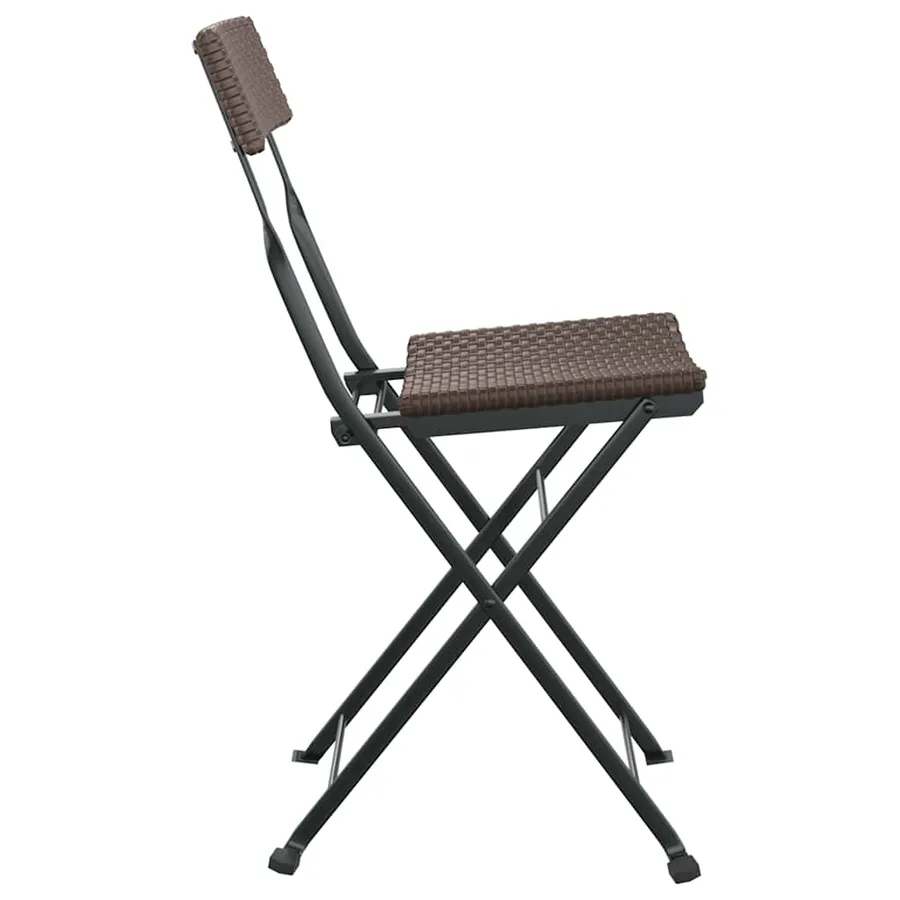 Chaises de bistrot pliantes lot de 4 Résine tressée et acier - 6