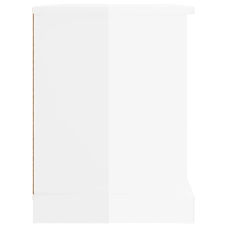 Meuble TV blanc brillant 73x35,5x47,5 cm bois d'ingénierie - 8