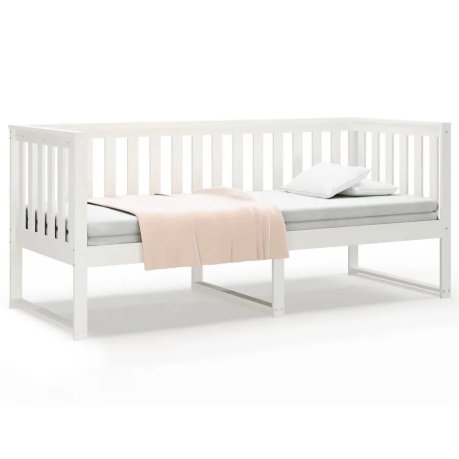 Lit de jour sans matelas blanc 80x200 cm bois de pin massif - 2