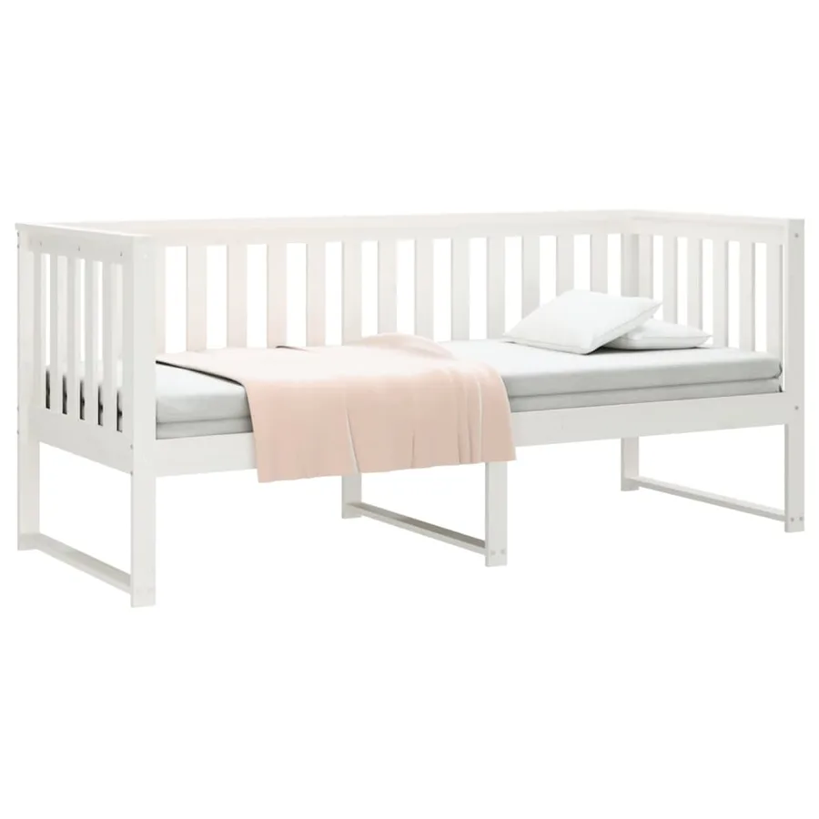 Lit de jour sans matelas blanc 80x200 cm bois de pin massif - 3