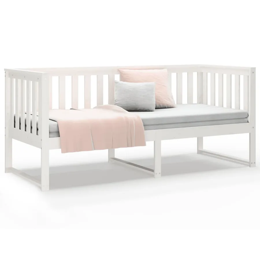 Lit de jour sans matelas blanc 80x200 cm bois de pin massif - 5