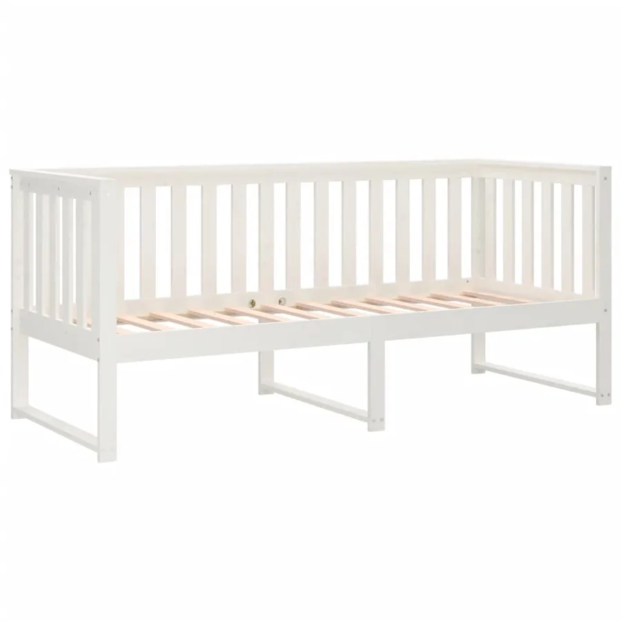 Lit de jour sans matelas blanc 80x200 cm bois de pin massif - 7