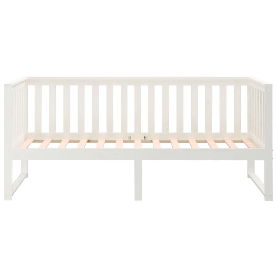 Lit de jour sans matelas blanc 80x200 cm bois de pin massif - 8