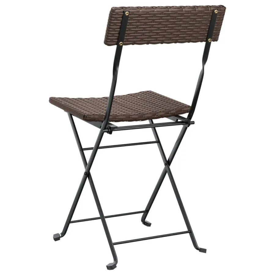 Chaises de bistrot pliantes lot de 8 Résine tressée et acier - 7