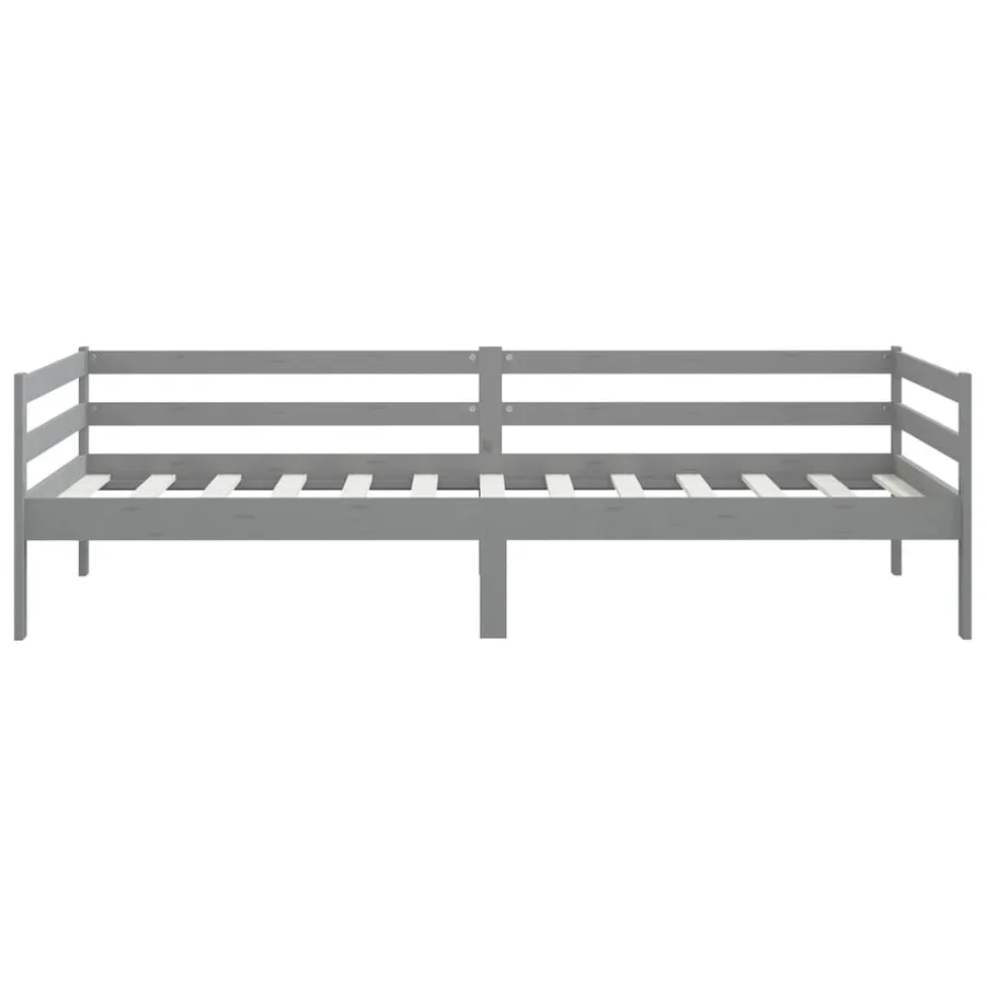 Lit de jour sans matelas gris bois de pin massif 90x200 cm - 6