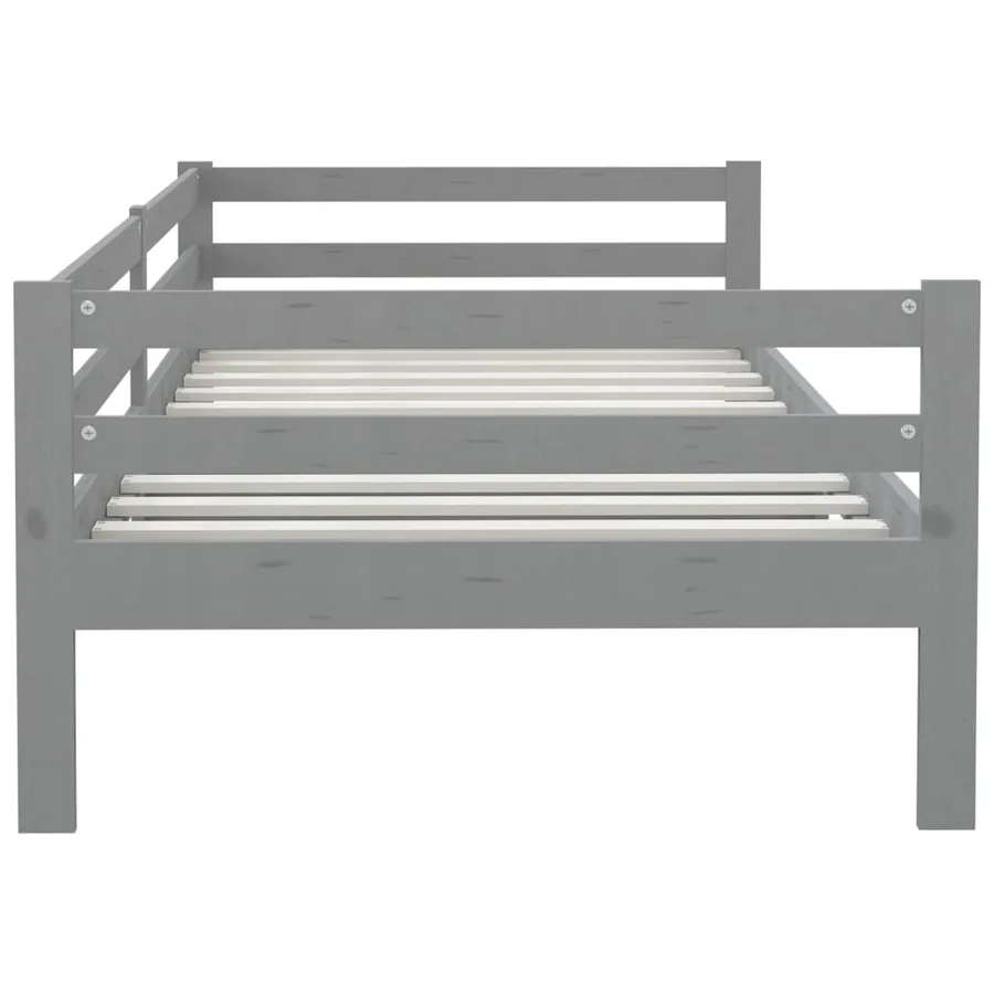 Lit de jour sans matelas gris bois de pin massif 90x200 cm - 7