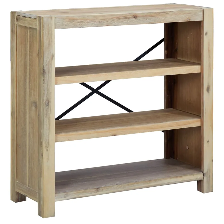 Bibliothèque 3 niveaux 80x30x80 cm Bois solide d'acacia - 2