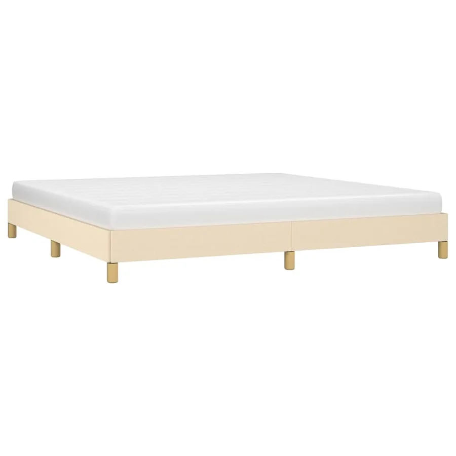 Cadre de lit sans matelas crème 200x200 cm tissu - 3