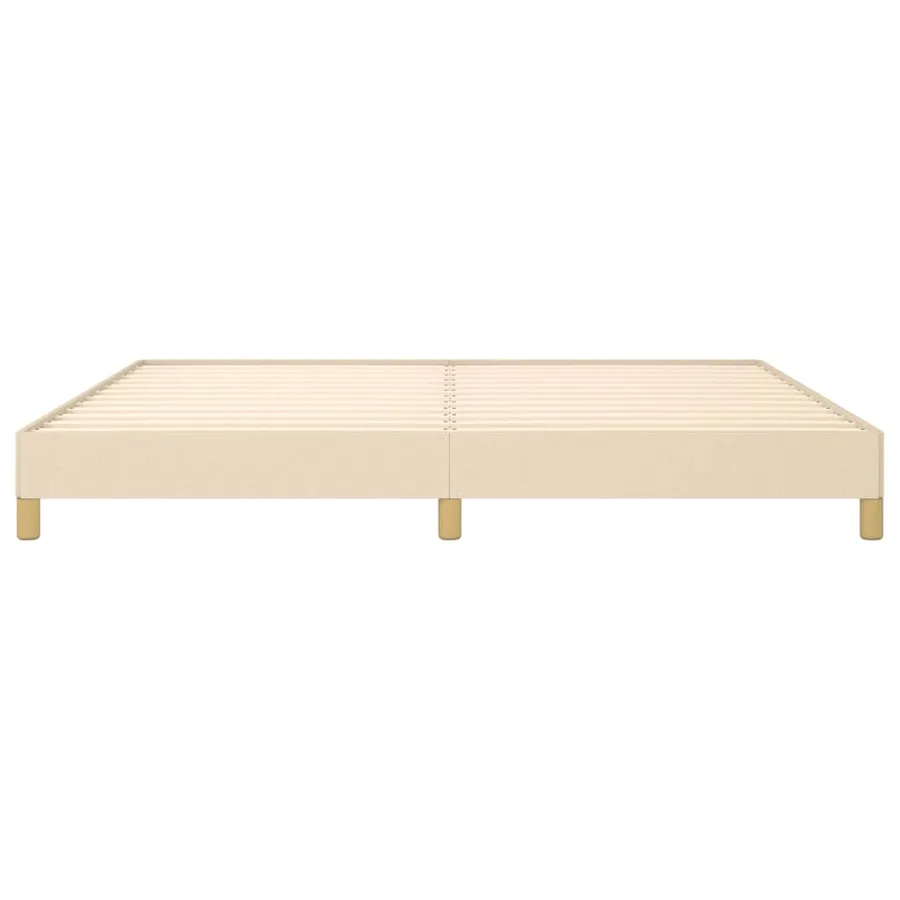 Cadre de lit sans matelas crème 200x200 cm tissu - 5
