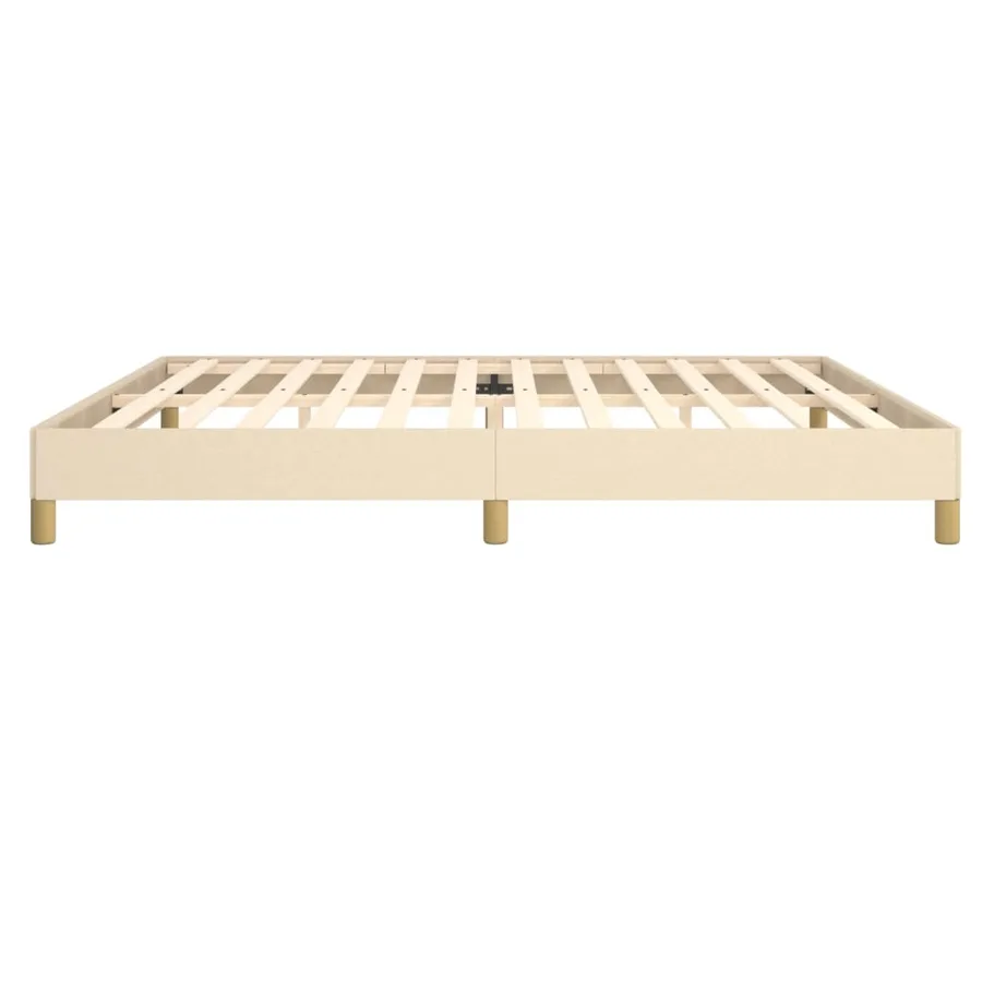 Cadre de lit sans matelas crème 200x200 cm tissu - 6