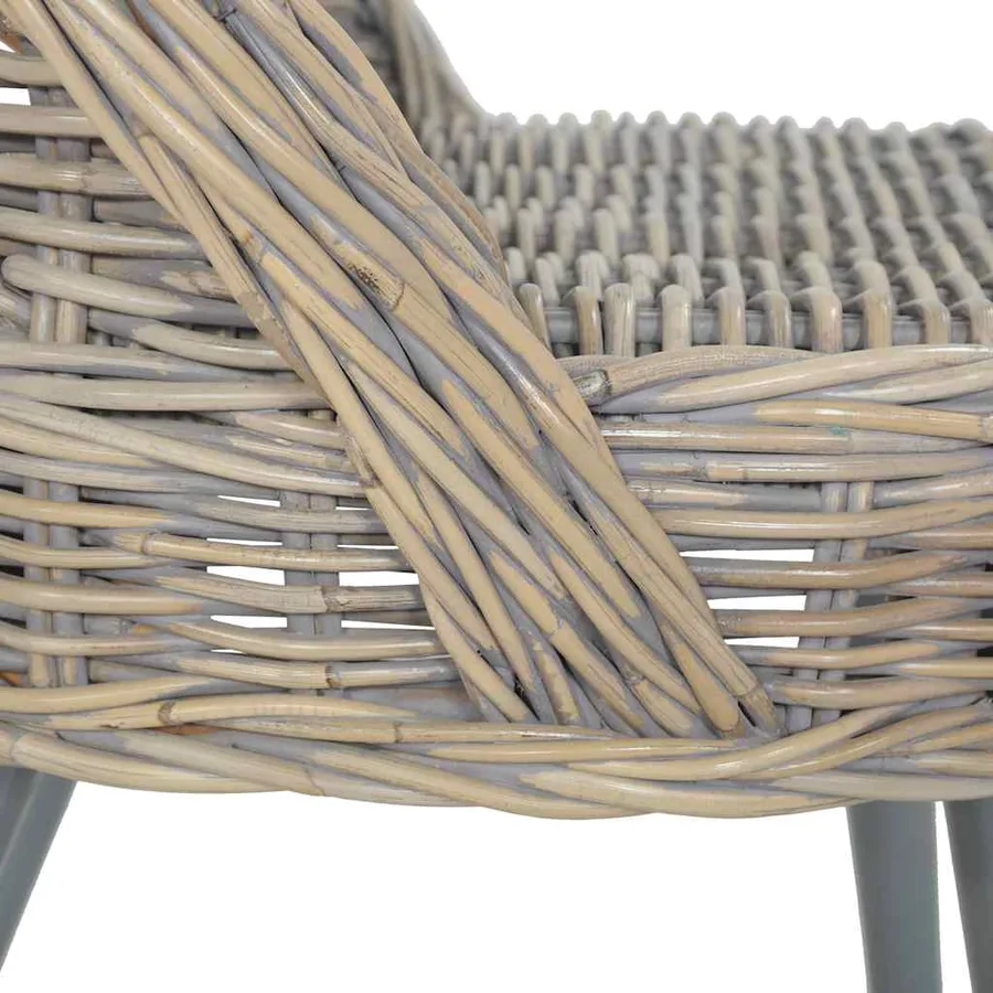 Chaise de canapé rotin kubu gris - 6