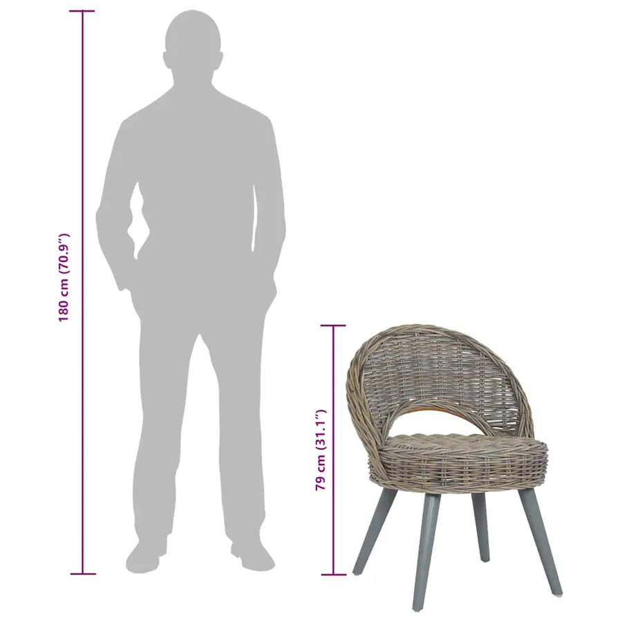 Chaise de canapé rotin kubu gris - 8
