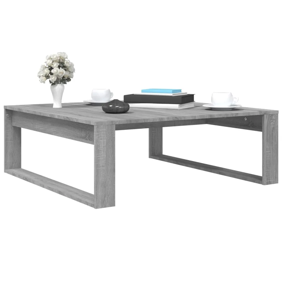 Table basse Sonoma gris 100x100x35 cm Bois d'ingénierie - 6