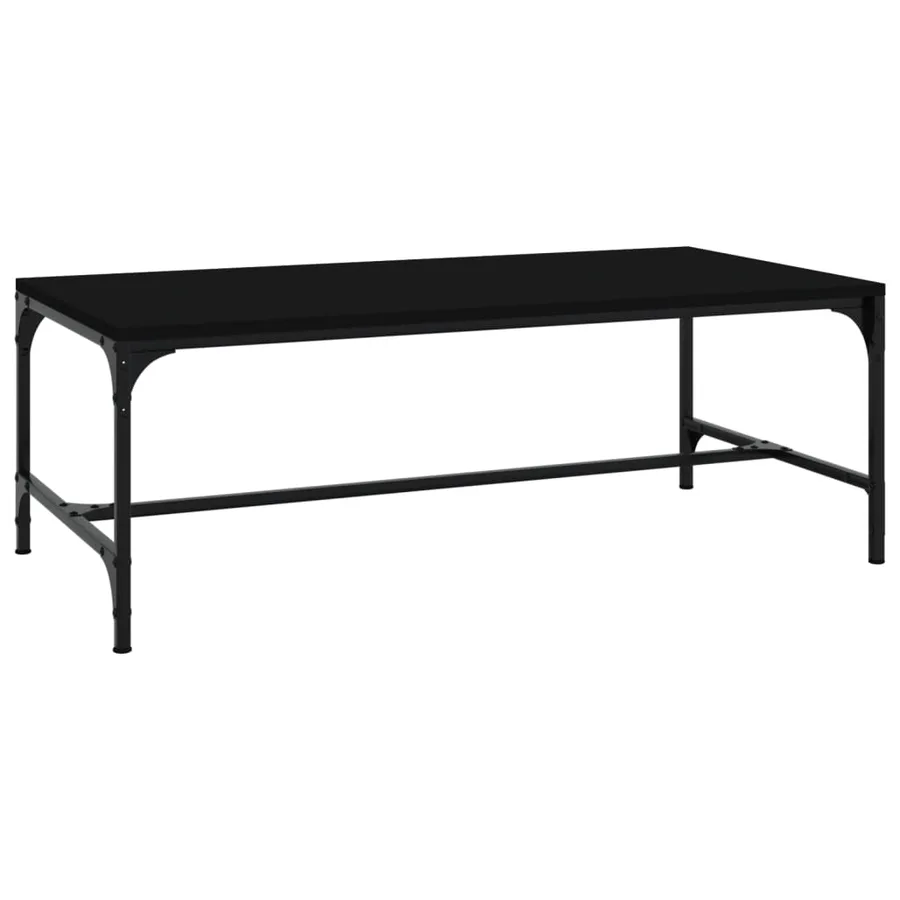 Table basse Noir 100x50x35 cm Bois d'ingénierie - 2