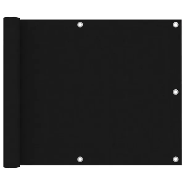 Écran de balcon Noir 75x400 cm Tissu Oxford