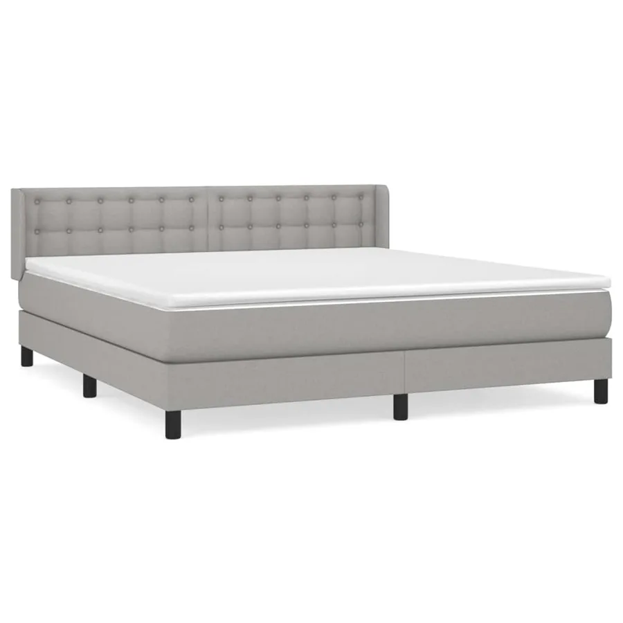 Sommier à lattes de lit avec matelas Gris clair 180x200cm Tissu - 2