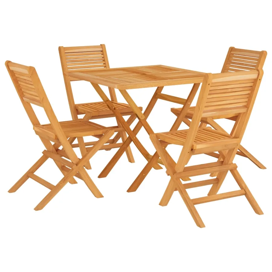 Ensemble à manger de jardin 5 pcs Bois de teck massif - 2