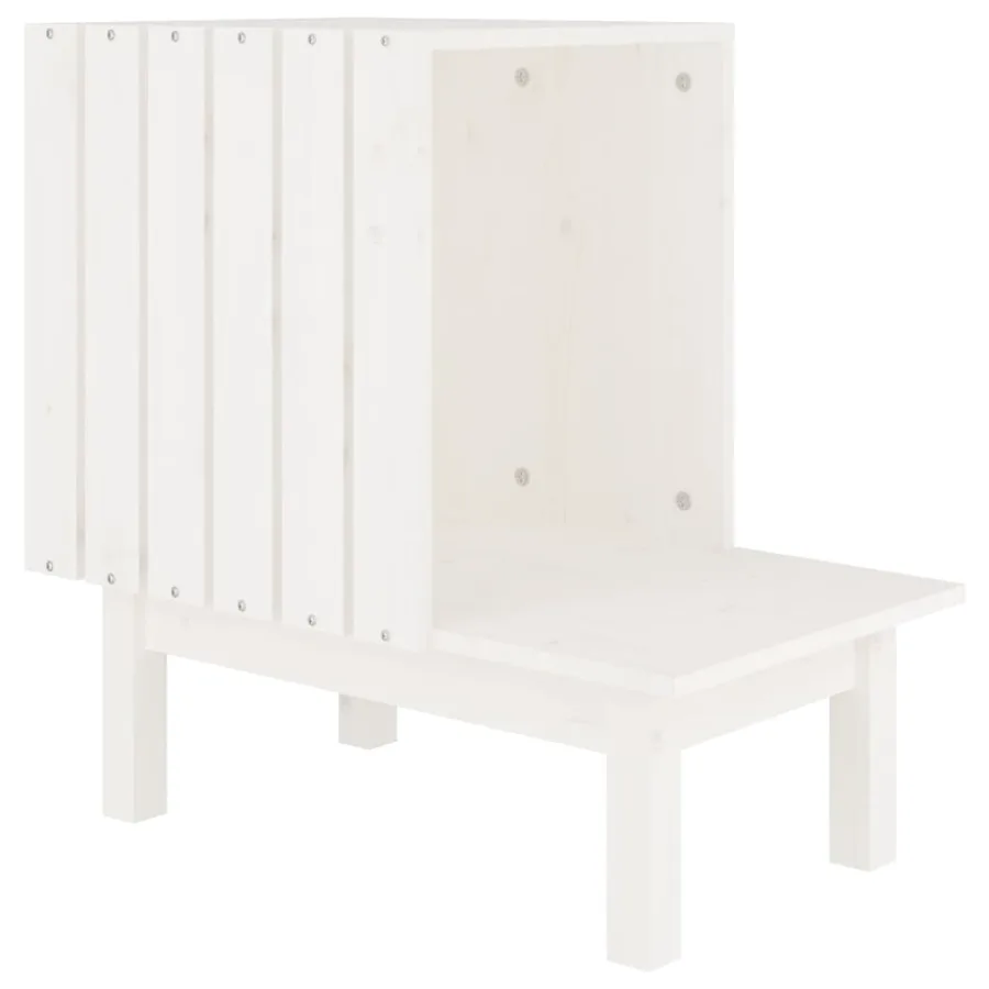 Maison pour chat Blanc 60x36x60 cm Bois de pin massif - 2