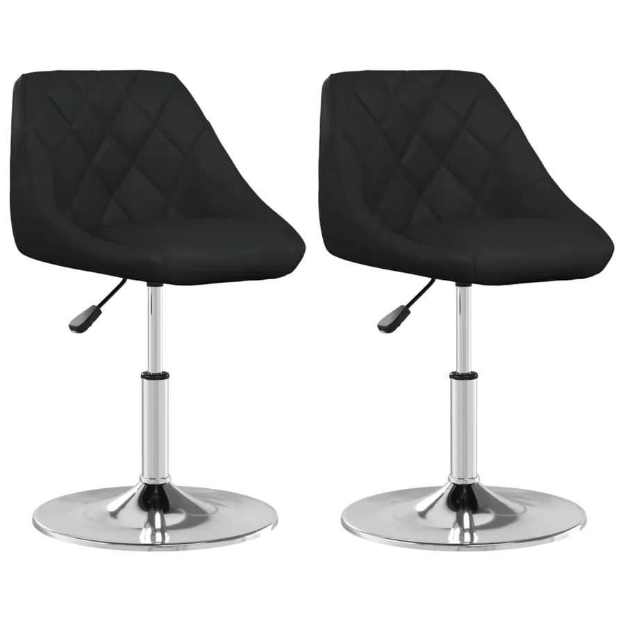 Chaises à manger lot de 2 noir similicuir - 2