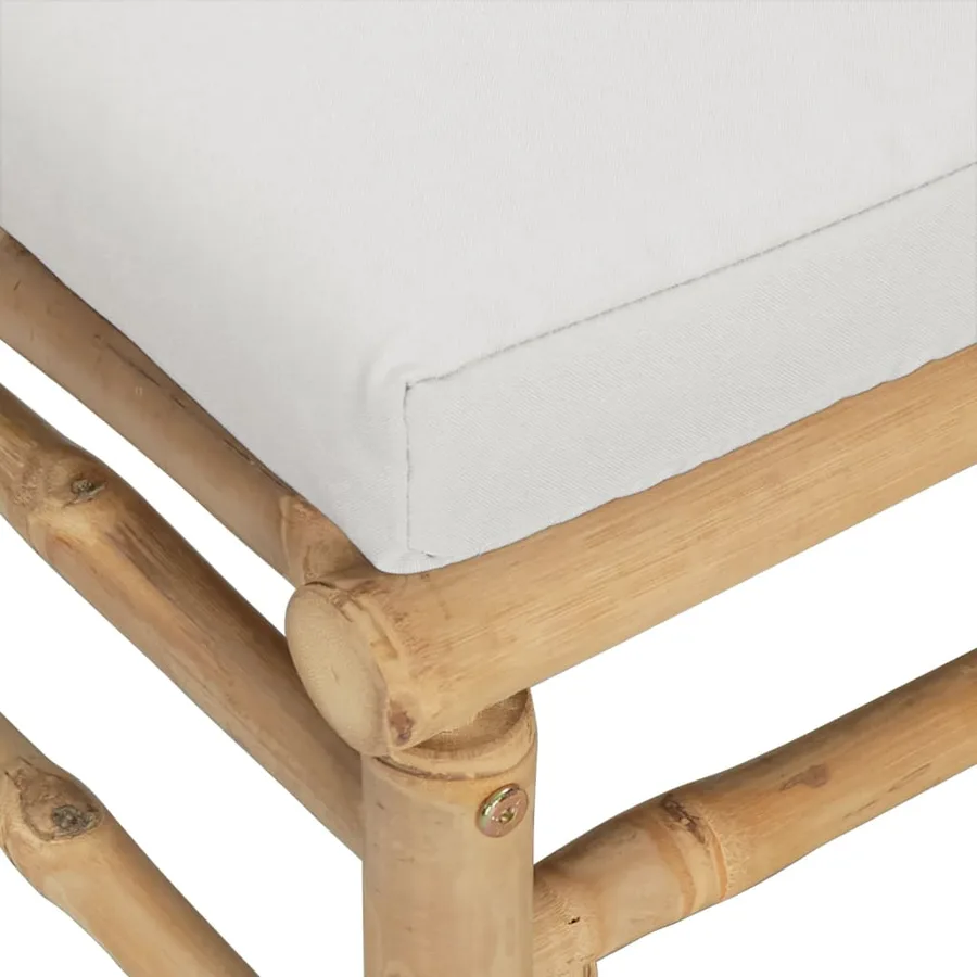 Salon de jardin 4 pcs avec coussins gris clair bambou - 7