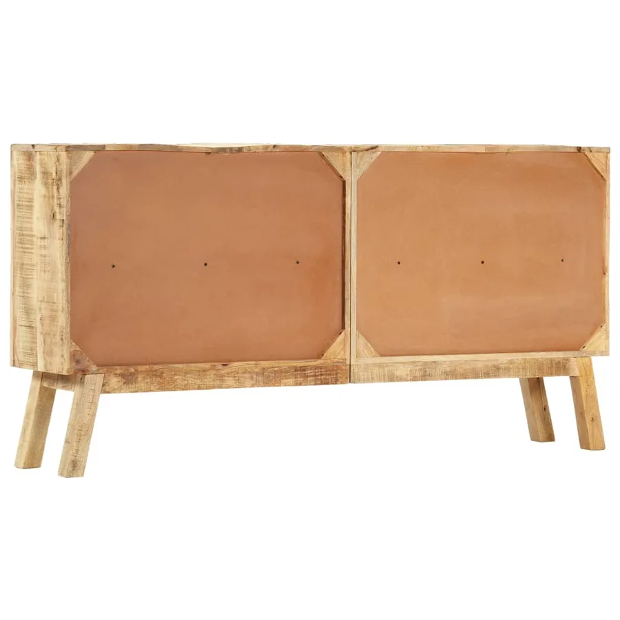 Buffet Marron et noir 160x30x80 cm Bois de manguier solide brut - 4