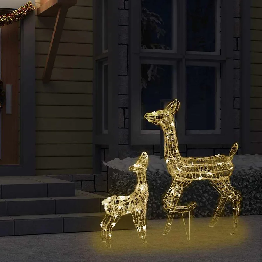 Famille de rennes de décoration Acrylique 160 LED blanc chaud - 3