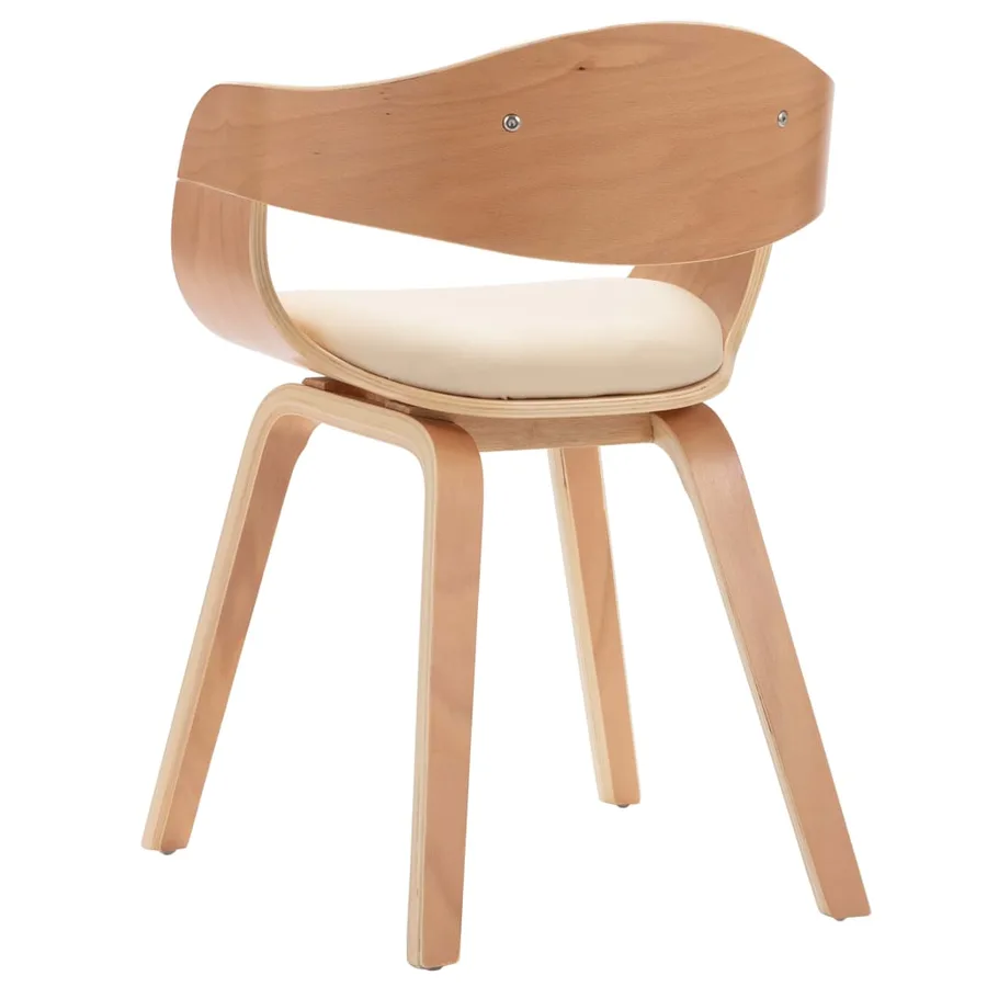 Chaises à manger lot de 4 bois courbé et similicuir - 6
