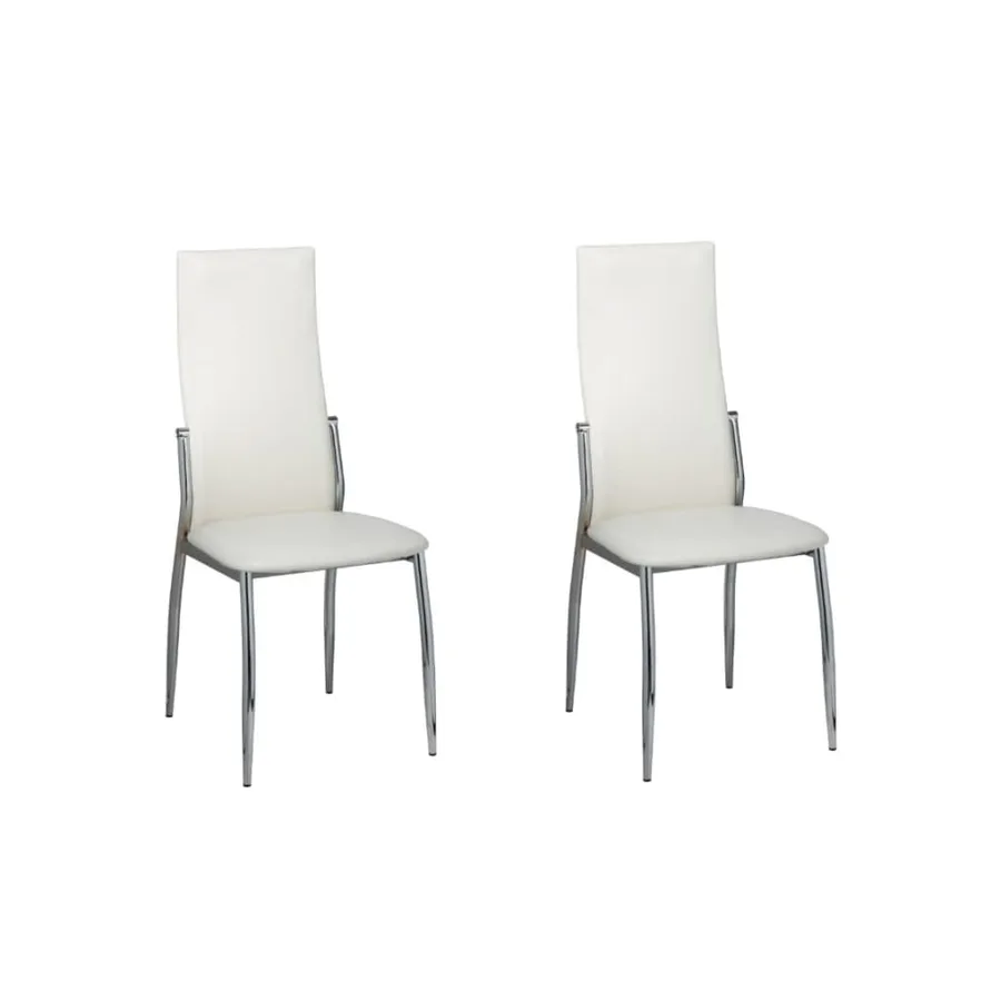 Chaises à manger lot de 2 blanc similicuir - 2