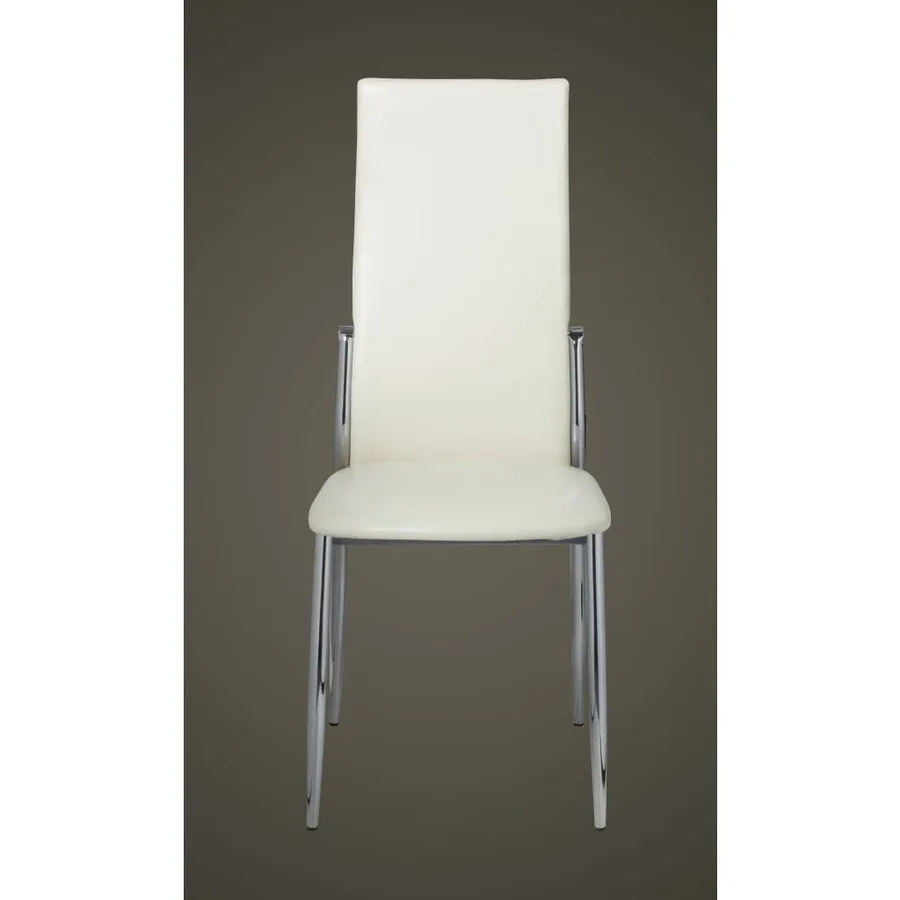 Chaises à manger lot de 2 blanc similicuir - 4