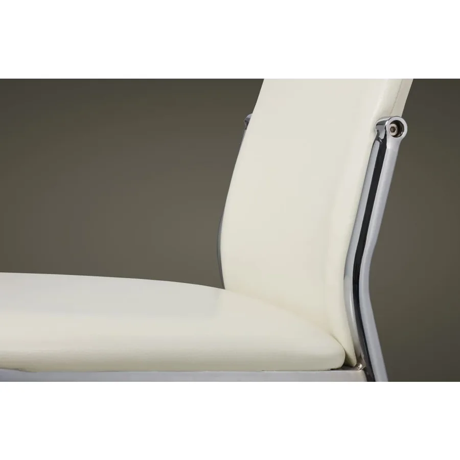 Chaises à manger lot de 2 blanc similicuir - 6