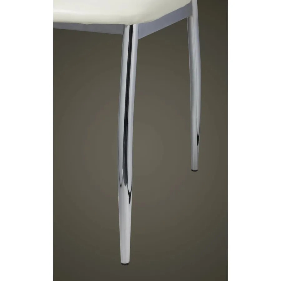 Chaises à manger lot de 2 blanc similicuir - 7