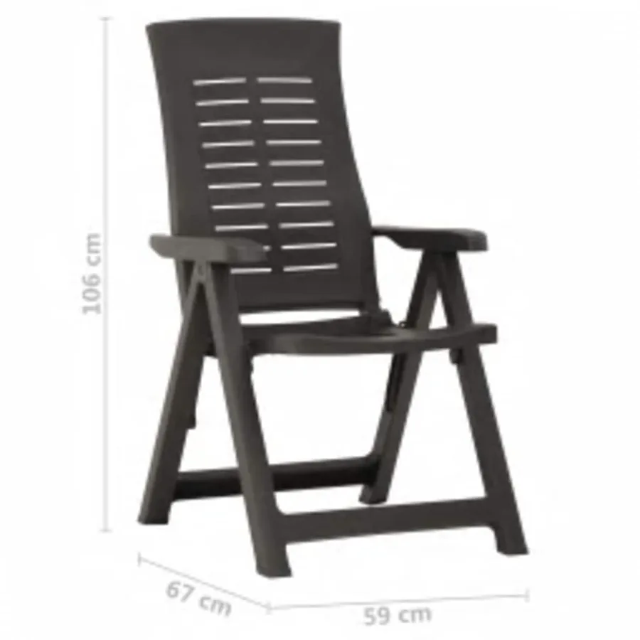 Chaises inclinables de jardin lot de 2 Plastique Anthracite - 9