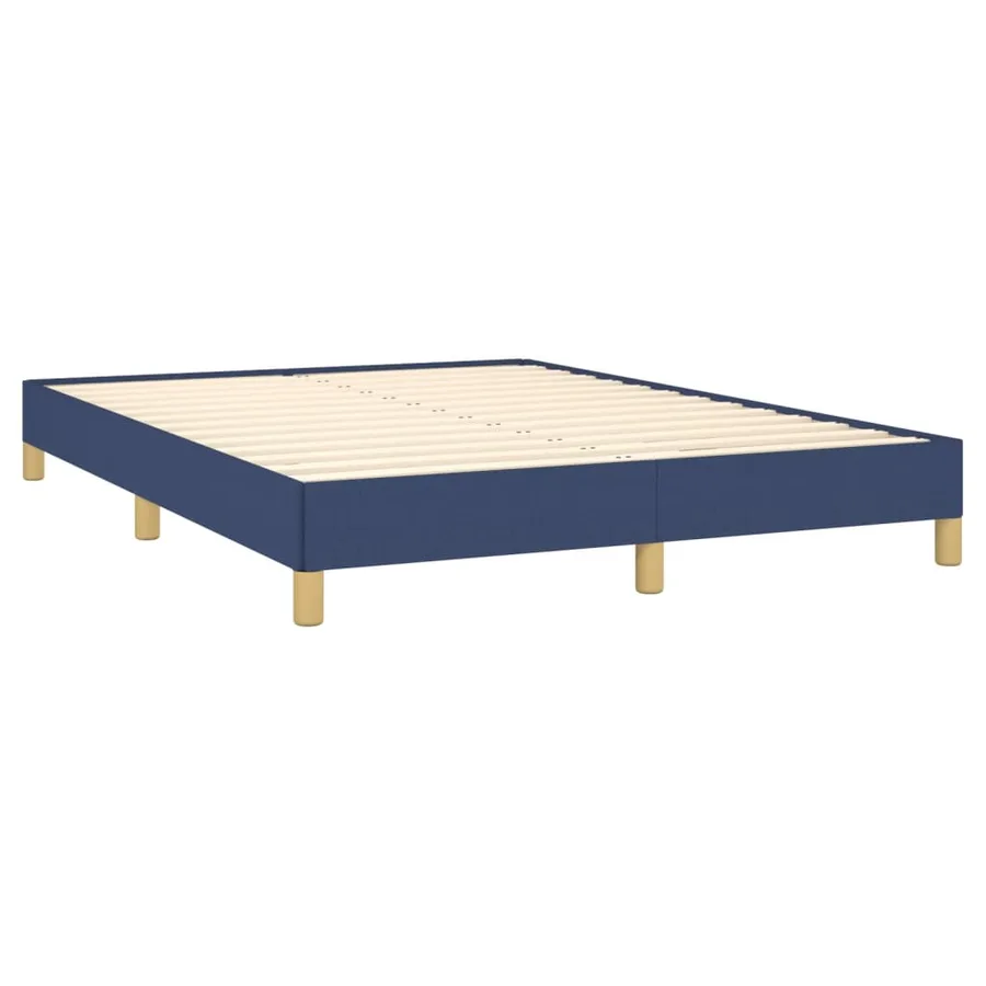 Cadre de lit sans matelas bleu 140x200 cm tissu - 4