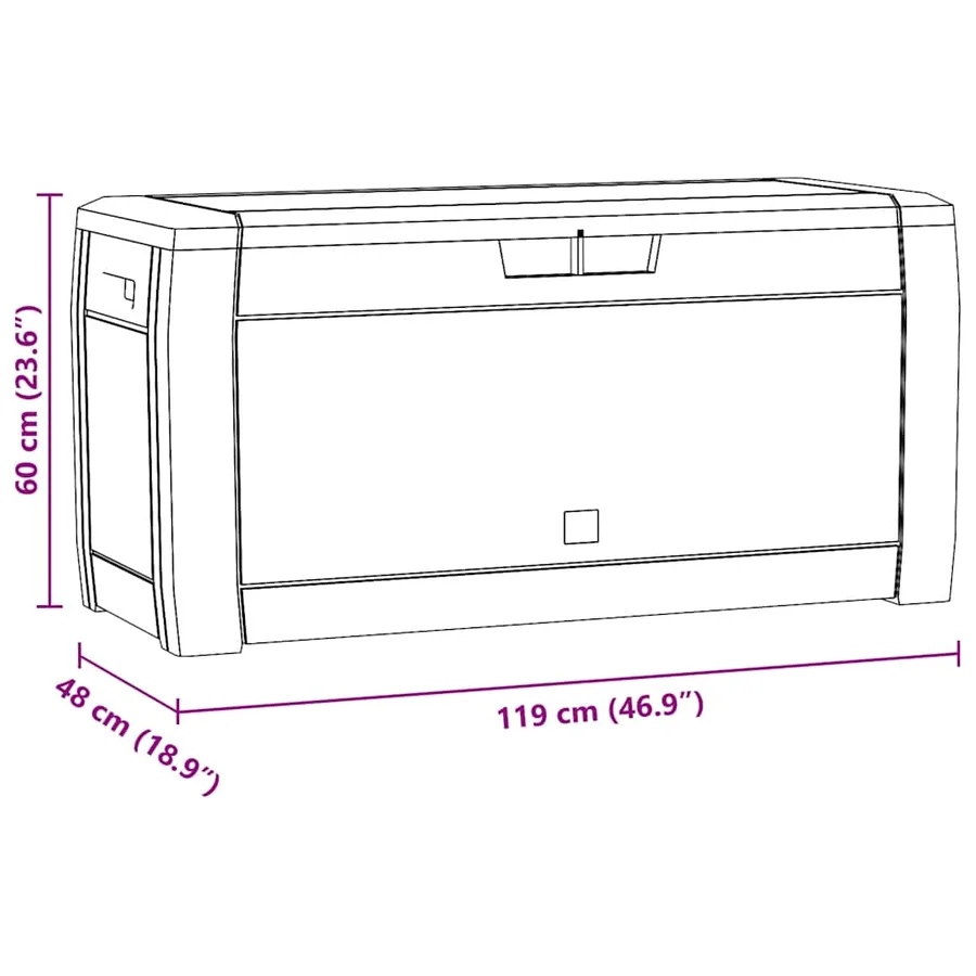 Boîte de stockage de jardin Marron 119x48x60 cm Polypropylène - 8