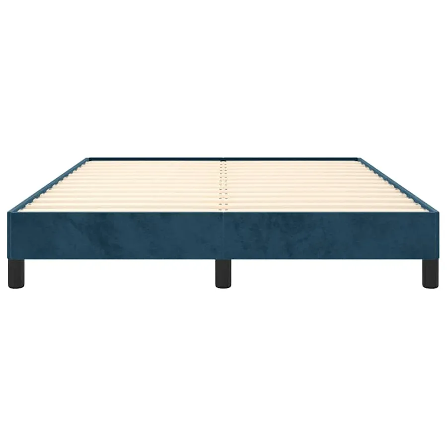 Cadre de lit sans matelas bleu foncé 140x200 cm velours - 5