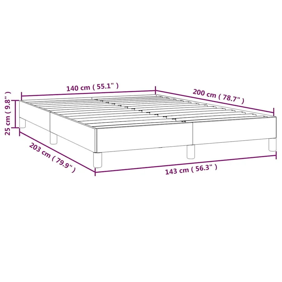 Cadre de lit sans matelas bleu foncé 140x200 cm velours - 9