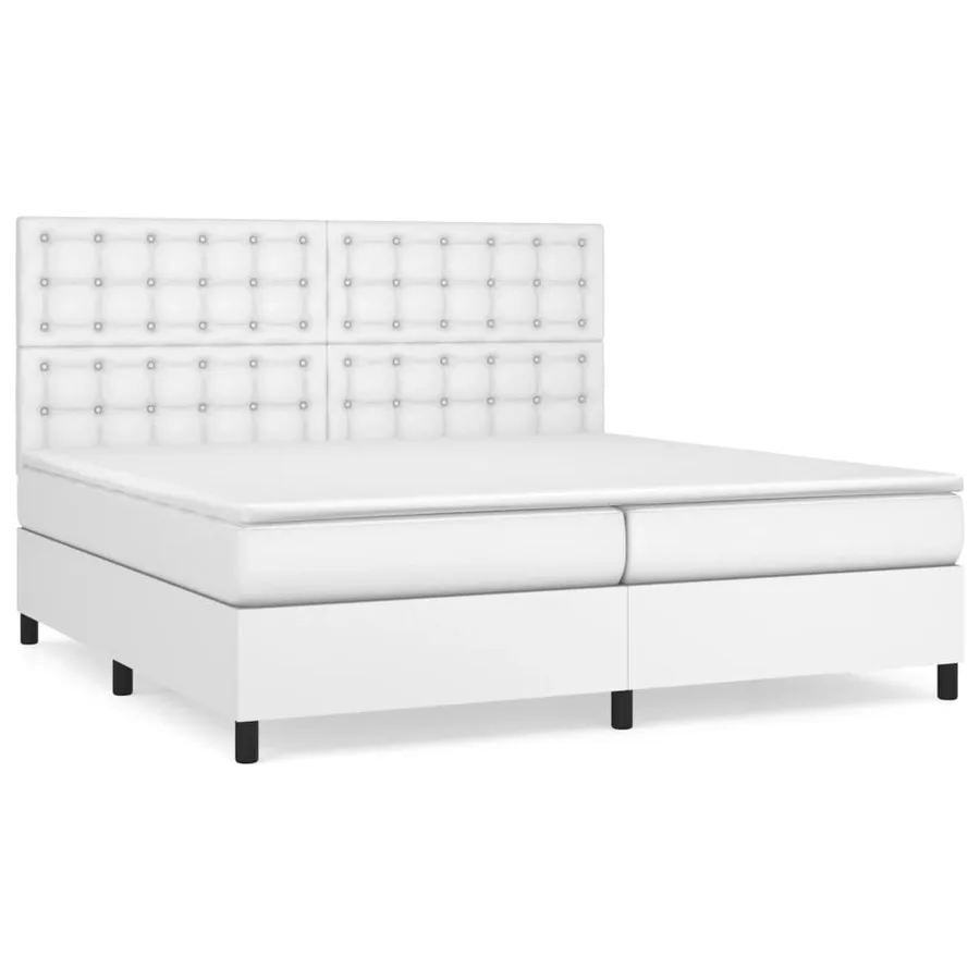 Sommier à lattes de lit avec matelas Blanc 200x200cm Similicuir - 2