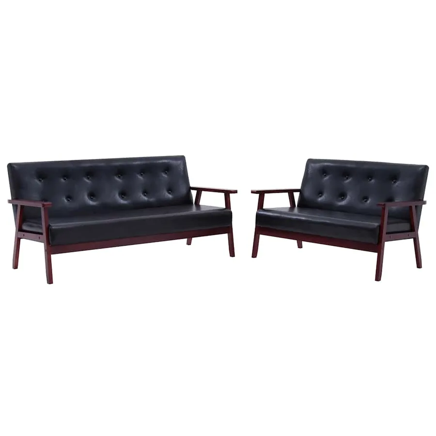 Ensemble de canapés 2 pcs Noir Similicuir - 2