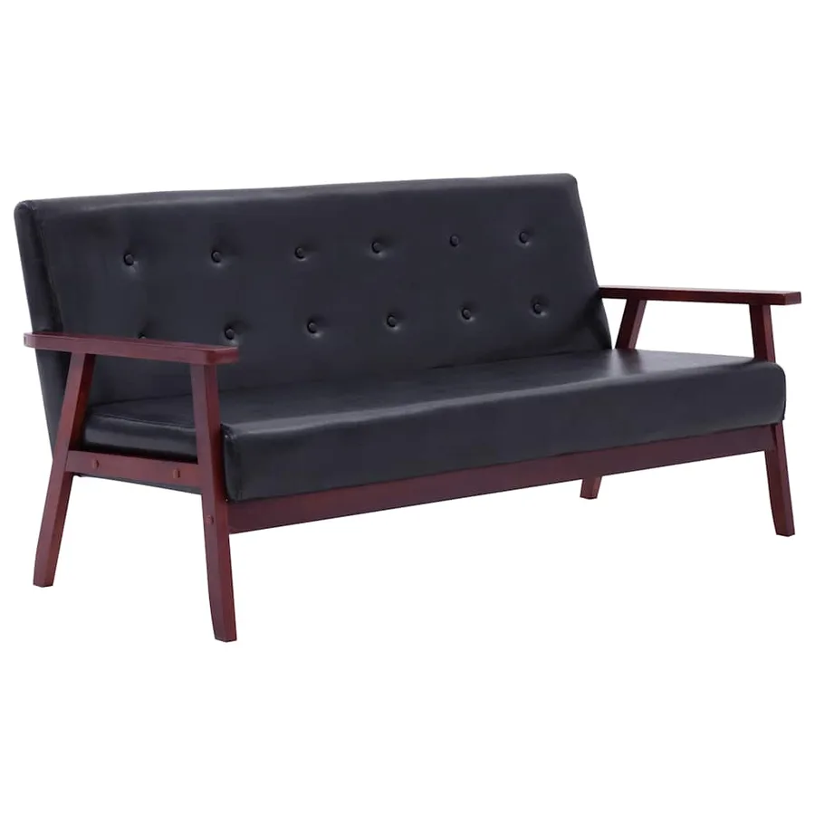 Ensemble de canapés 2 pcs Noir Similicuir - 3