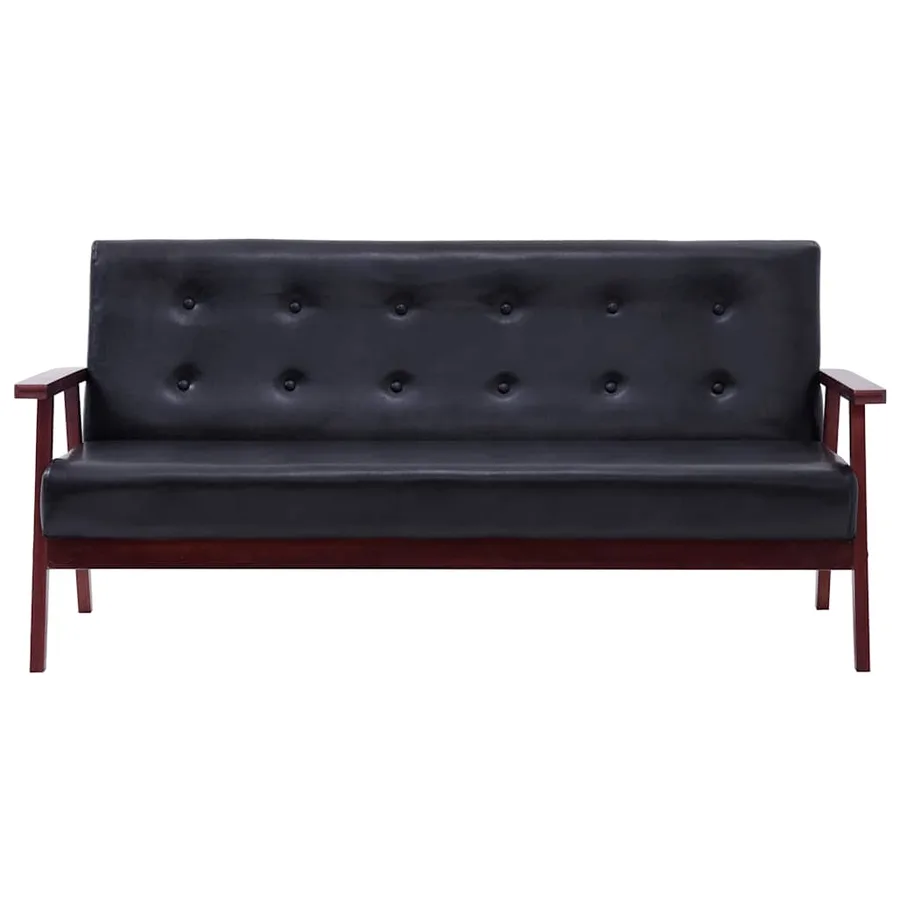 Ensemble de canapés 2 pcs Noir Similicuir - 4