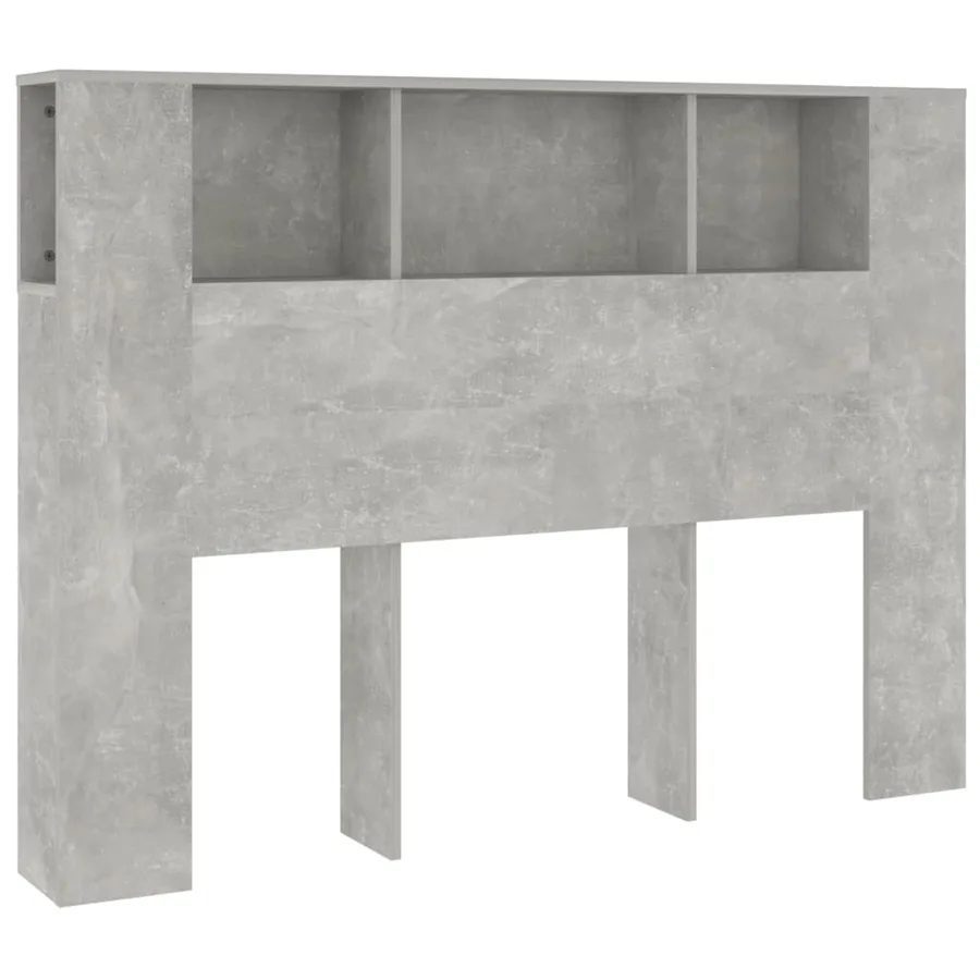 Armoire de tête de lit Gris béton 140x18,5x104,5 cm - 2