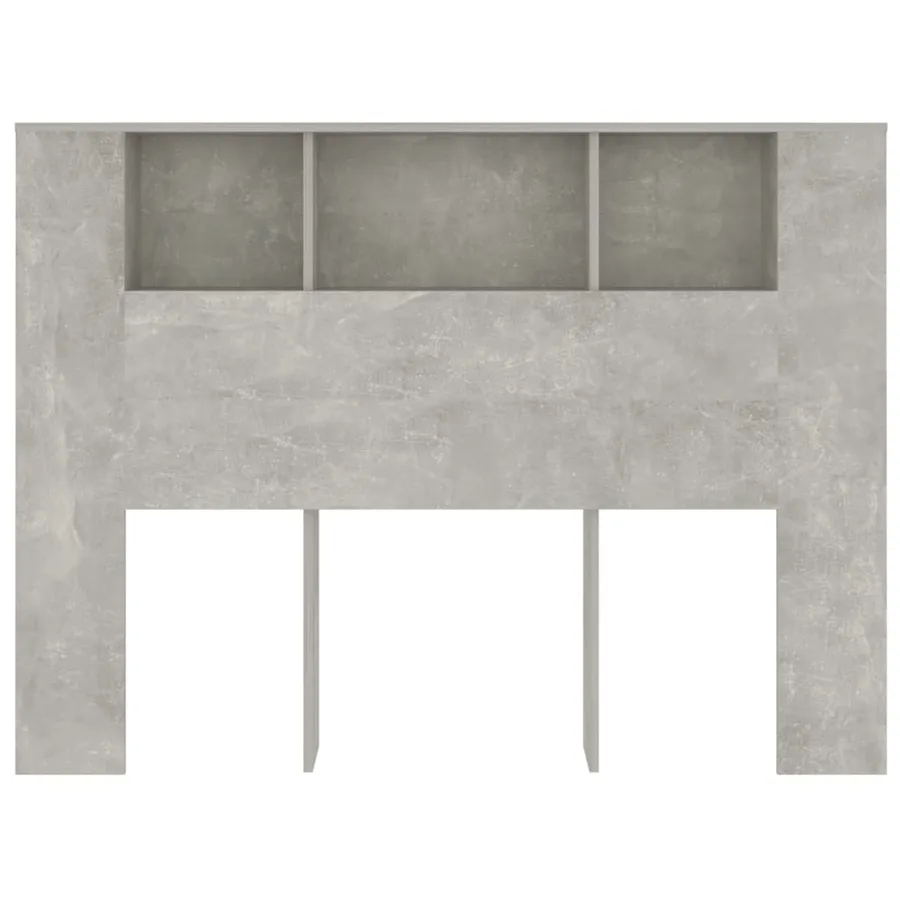 Armoire de tête de lit Gris béton 140x18,5x104,5 cm - 3