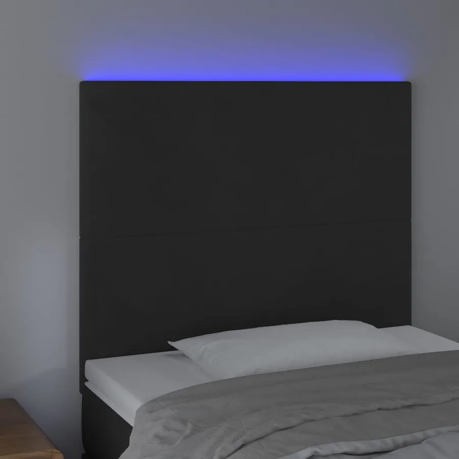 Tête de lit à LED Noir 80x5x118/128 cm Velours - 3