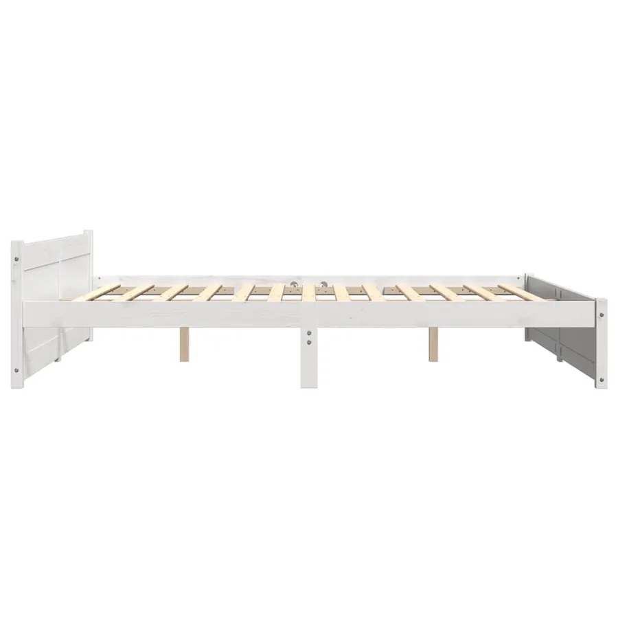 Cadre de lit sans matelas blanc bois massif 180x200 cm - 5