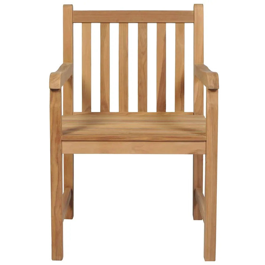 Chaises de jardin lot de 6 et coussins anthracite Bois de teck - 3