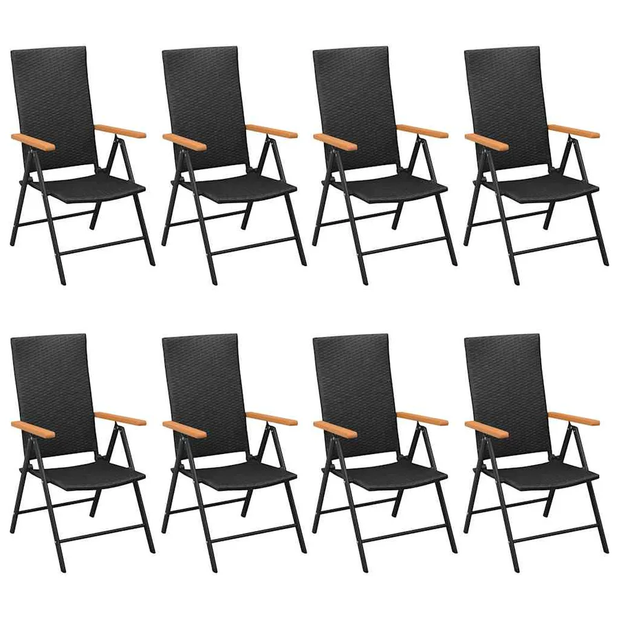 Ensemble à manger de jardin 9 pcs noir et marron - 3
