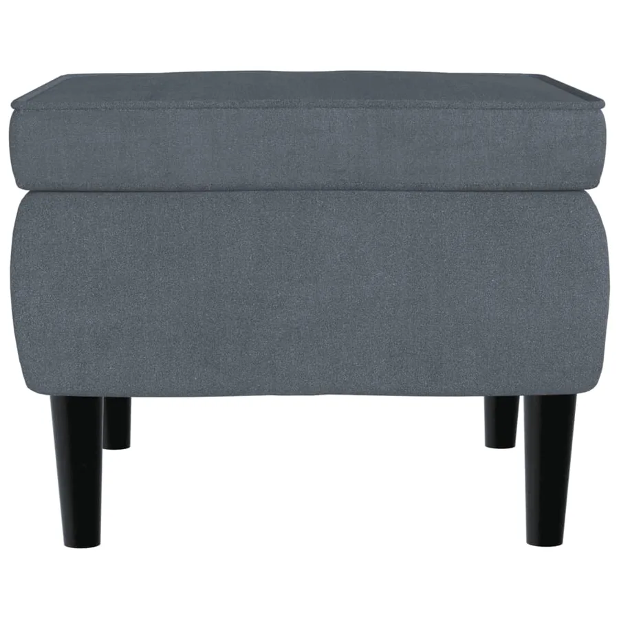 Fauteuil à oreilles avec tabouret gris foncé velours - 9
